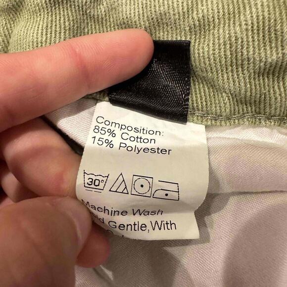 SHEIN Womens Green Cotton Polyester Five Pocket Belt Loop Button‎ Pants Petite M - Picture 5 of 5